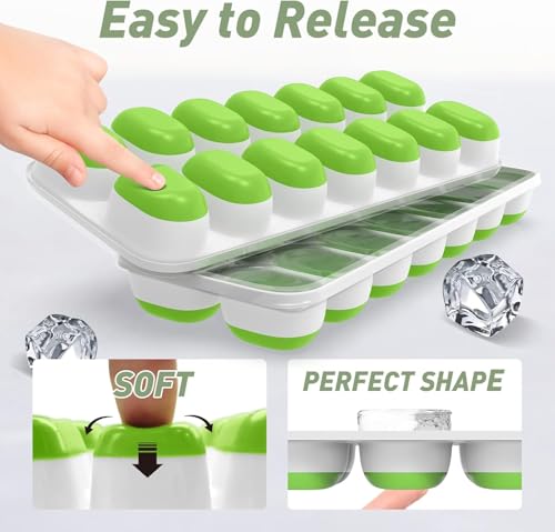 Smart Home ChefAide 4‑Pack Ice Cube Trays with Lids, 56‑Cube Collection
