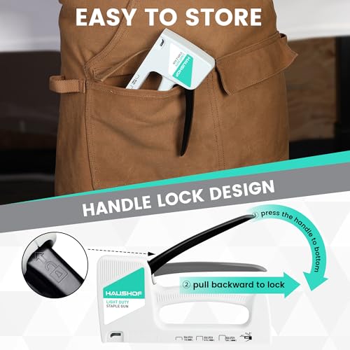 Smart Home HAUSHOF Light Duty Staple Gun, Upholstery Staple Gun with 800PCS Set