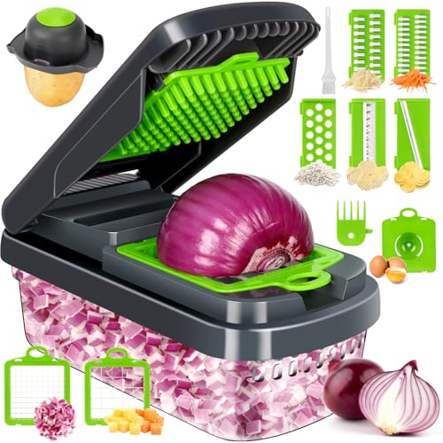 Smart Home Yusshn Vegetable Chopper,12-in-1 Multifunctional Food Chopper,Professional Onion Chopper for Daily Use