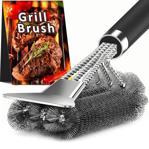 luxury TNTOR Grill Brush with Scraper, 18" Adjustable Handle BBQ Set